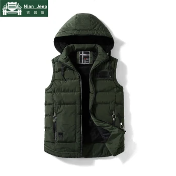 

Brand Casual Sleeveless Jacket Men Winter Warm Hooded Vest Male Slim Vest Mens Windbreaker Warm Waistcoat chalecos para hombre