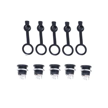 

1set High Quality DC 5.5*2.1 / 5.5*2.5mm DC Power Socket/ DC Connector Panel Mounting With Waterproof Cap