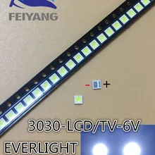 200PCS EVERLIGHT светодиодный подсветка 1-2W 3030 6V холодный белый 125-150LM lcd подсветка для ТВ приложения 62-123TUN2C/F110140N57SBF-T