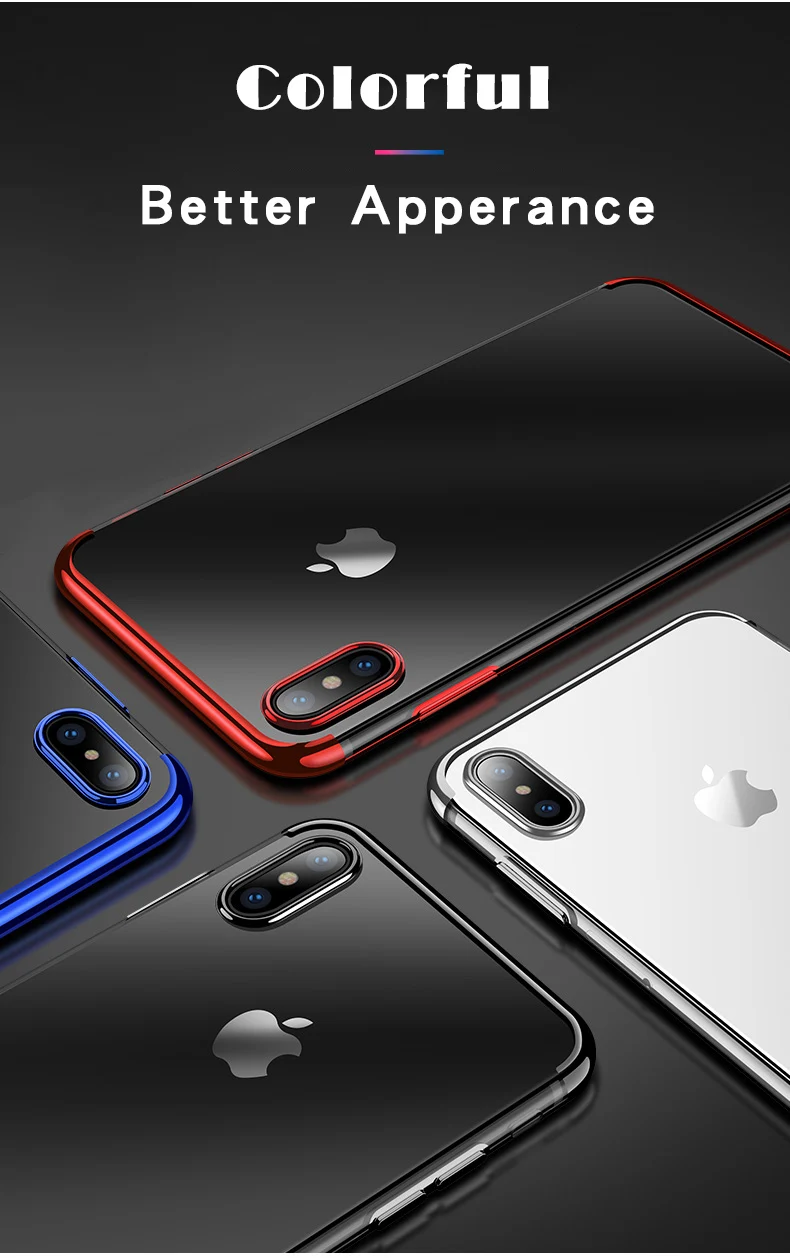 Роскошный покрытый ТПУ чехол для iPhone 7 11 pro max Прозрачный Ультра Тонкий силиконовый чехол для iPhone 8 7 6 6S Plus чехол для X XS XR XS Max аксессуары для телефонов