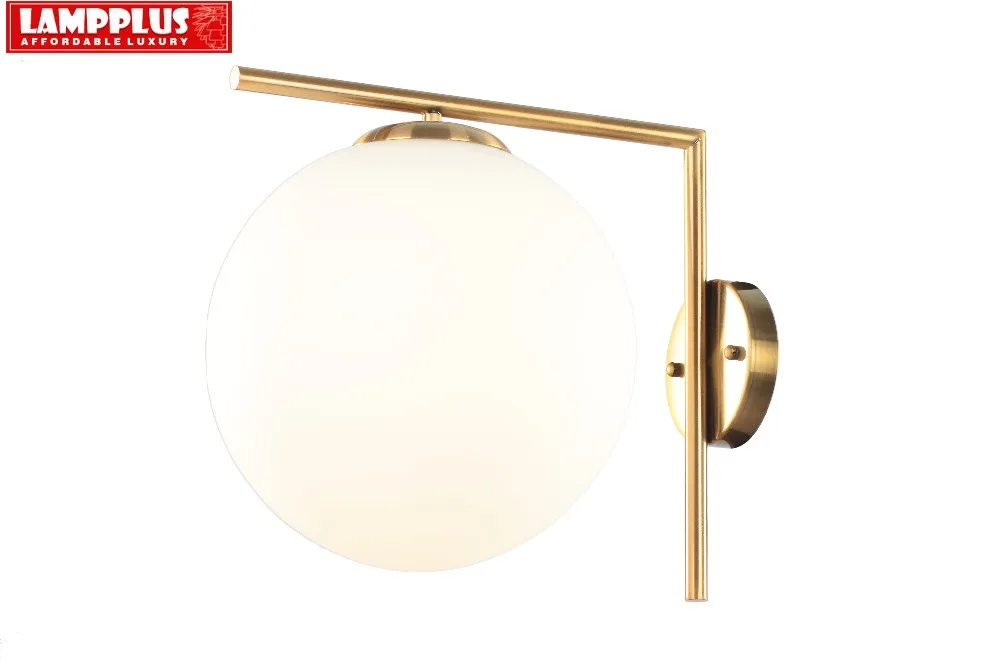

Lampplus Modern Simple Golden color Frosted glass ball lampshade Wall lamp Wall light for bedroom living room study hotel room
