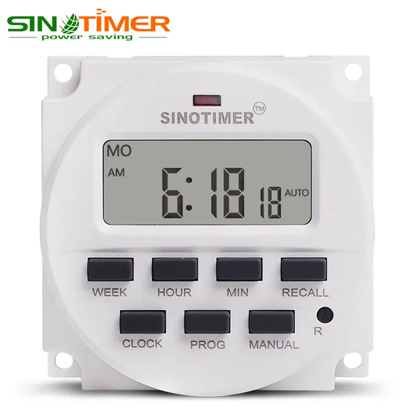 Adquisición niebla Christchurch 1.6 Inch BIG LCD 220V AC 7 Days Weekly Programmable Timer Switch Time Relay  Built-in Rechargeable Battery for Lights Control