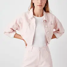 Розовые джинсовые шорты в полоску TWOAW20SR0040