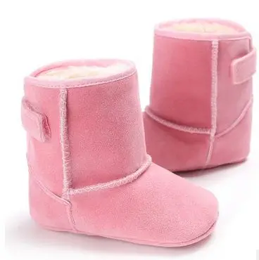 pink Для новорожденных Снегоступы Зимние Замшевые для маленьких мальчиков обувь для девочек мягкий теплый дети малышей Обувь для младенцев рождественских - Цвет: pink