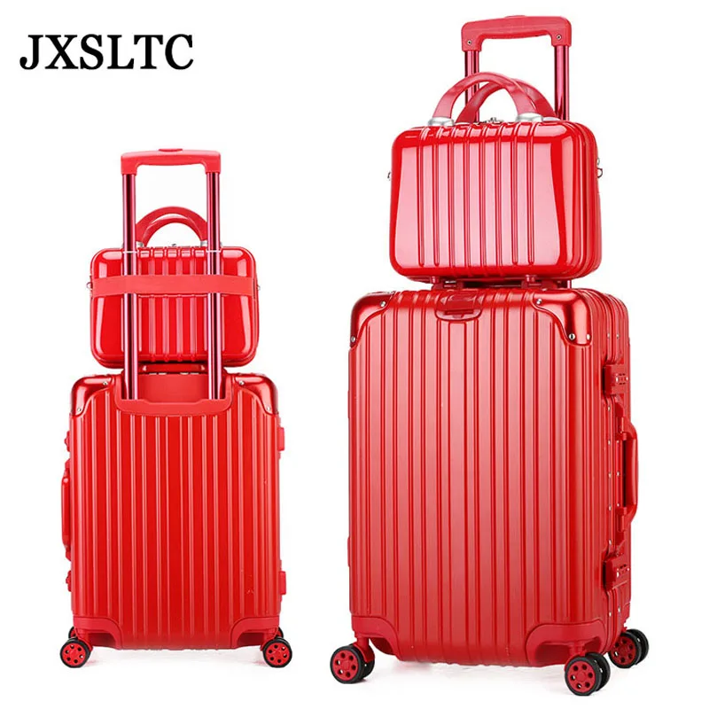 

Women Fashion Luggage with Cosmetic Bag 2PC Set 24 Inches Male and Female Trolley Case Travel Luggage Woman Rolling Suitcase