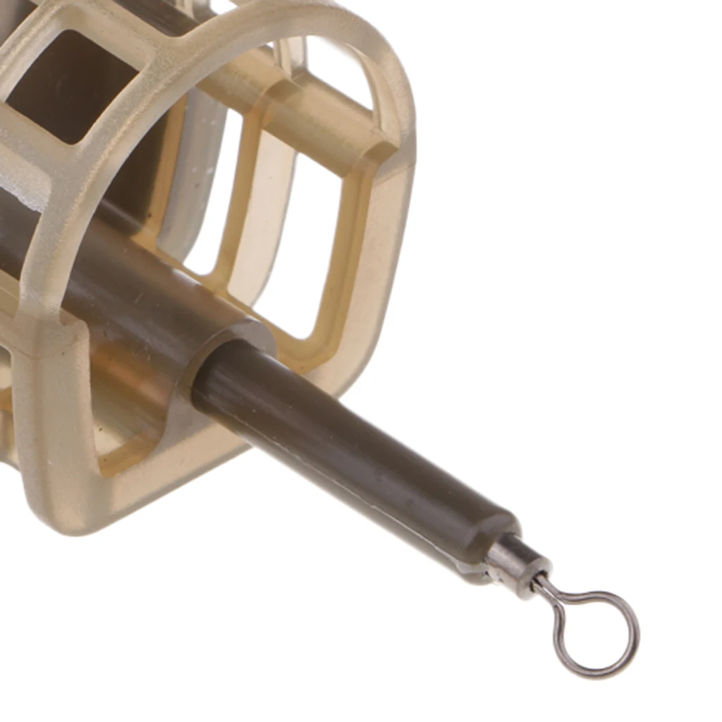 2pcs 30g Cage Feeder Coarse Barbel Fishing Swim Feeder Bait Lure Cage with Lead Sinker, Size S & L