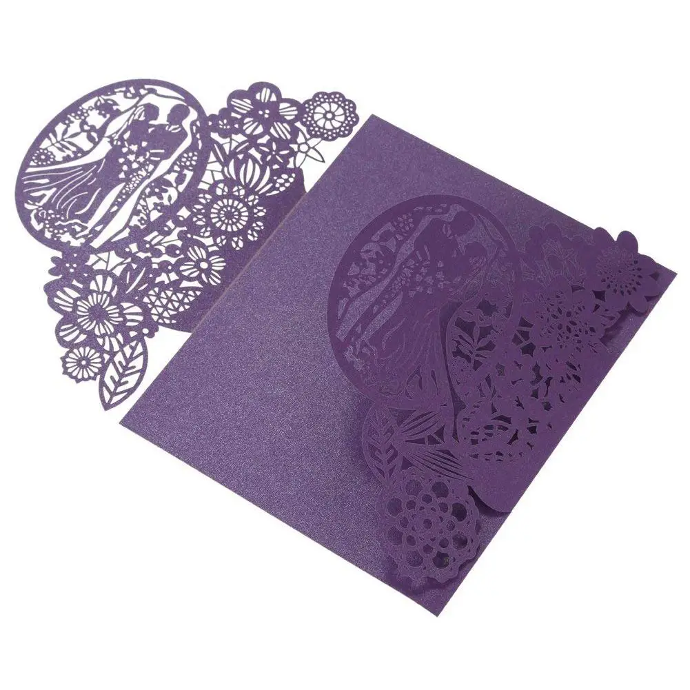  20pcs Delicate Invitation Card Romantic Wedding Invitation Cards Sculpte Banquet for Wedding Party - 32918718867