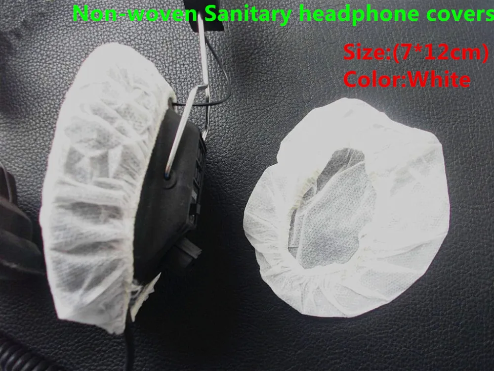 Linhuipad 12 13cm 2 color White and black Non Woven Disposable Sanitary Headphone Cover widely use for big over head headsets