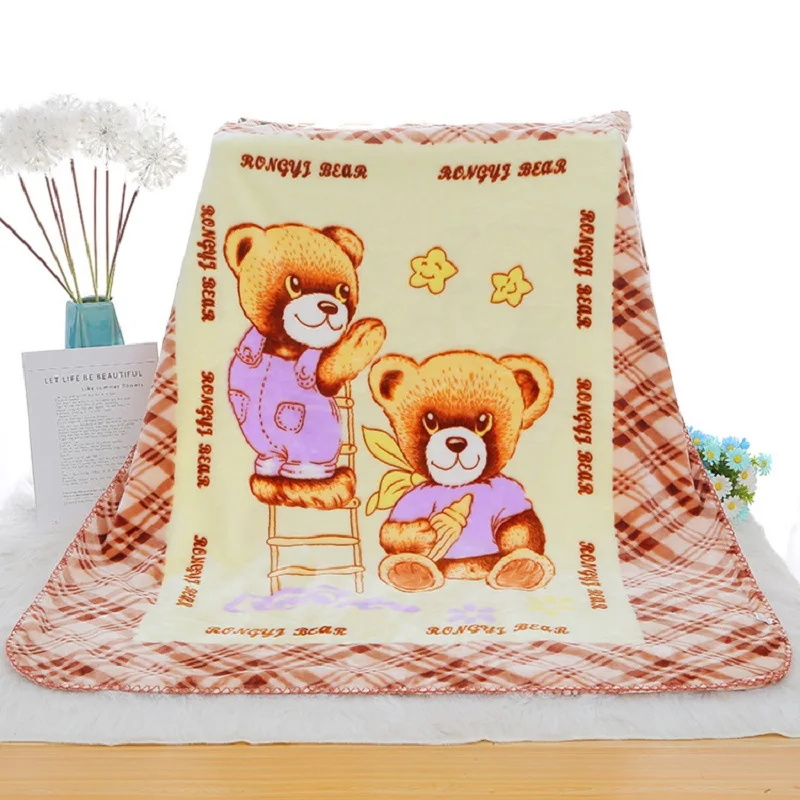 Kindergarten Cartoon Cloud Blanket Blue Furry Blanket