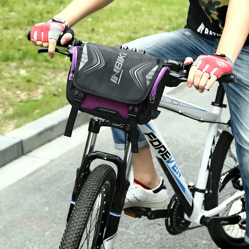 Flash Deal INBIKE Waterproof Large Capacity Bicycle Front Bag Bike Handlebar Basket MTB Pannier Frame Tube Cycling Bag 15