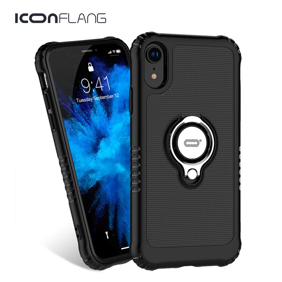 

Case For iPhone XS / For iPhone XS Max Case / For iPhone XR PC Back Cover TPU Bumper Anti-knock Magnetic Ring Cases Phone Funda