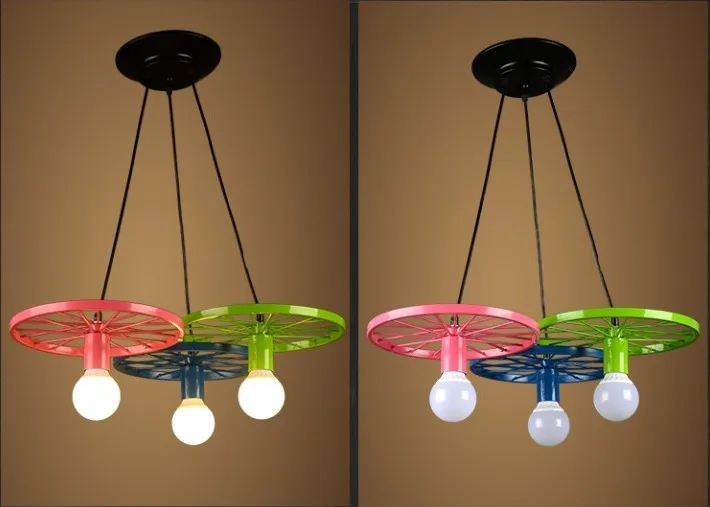 

Retro industry Loft industrial wind Pendant Lights creative personality bar retro Cafe dining room lamp iron wheel GY298