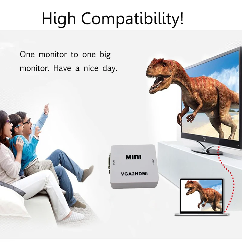 1 шт. преобразователь из VGA в HDMI Женский с аудио портом использовать USB кабель для