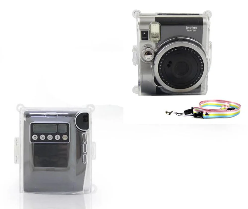 Fujifilm Instax Mini 90 Кристальный чехол для камеры ПВХ прозрачный ремешок защитная сумка