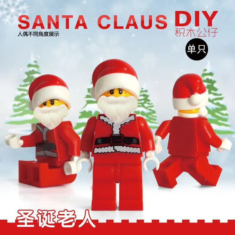 

Single Sale The Santa Claus Christmas SUPER HEROES STAR WARS DIY minifig DIY Assemble Building Blocks Kids Xmas Toys Gift