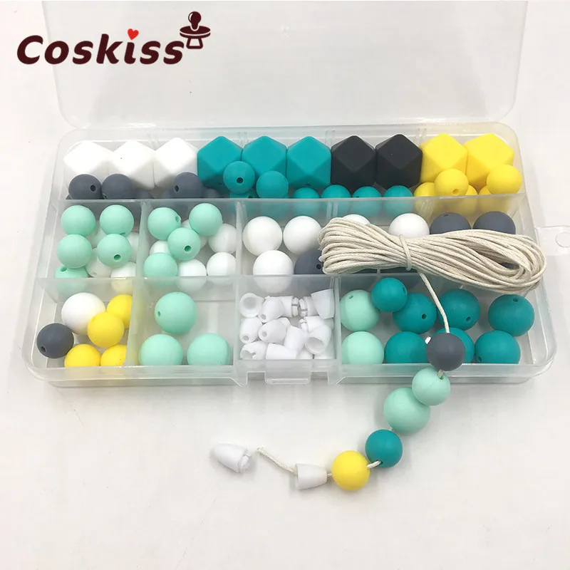 Baby Silicone Teething DIY Crafts Set Pacifier Clips Toy Safe And Natural Silicone Bead Teether Baby Nursing Necklace Pendants Baby Silicone Teething DIY Crafts Set Pacifier Clips Toy Safe And Natural Silicone Bead Teether Baby Nursing Necklace Pendants