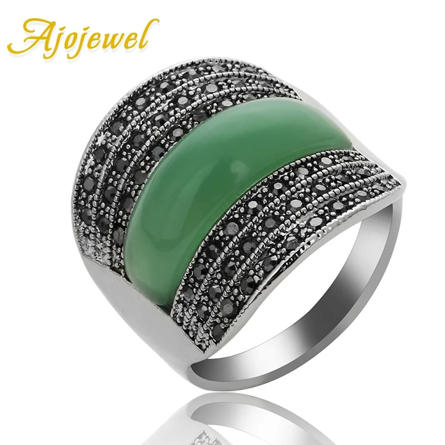 Ajojewel 2017 Original Jewelry Green/Black/Red Stone Geometric Vintage Rings For Ajojewel 2017 Original Jewelry Green/Black/Red Stone Geometric Vintage Rings For