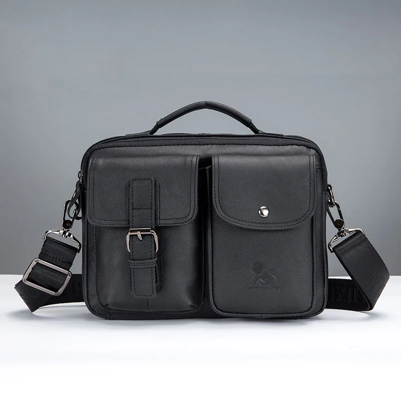 ETONTECK Натуральная кожа Мужская сумка на плечо винтажные мужские сумки Лоскутные сумки-мессенджеры мужская деловая сумка через плечо Handtasche - Цвет: Черный