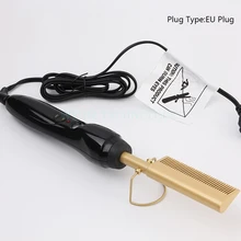 Электрический экологически чистый титановый сплав для завивки волос, гребень для влажных и сухих волос, щипцы для завивки волос, выпрямитель, гребень Yj4