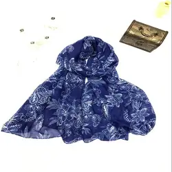 Guttavalli Для женщин модные однотонные цветы длинный платок Винтаж мягкие зимние женские Полосатый шарф в богемном стиле Chevron горошек весенние
