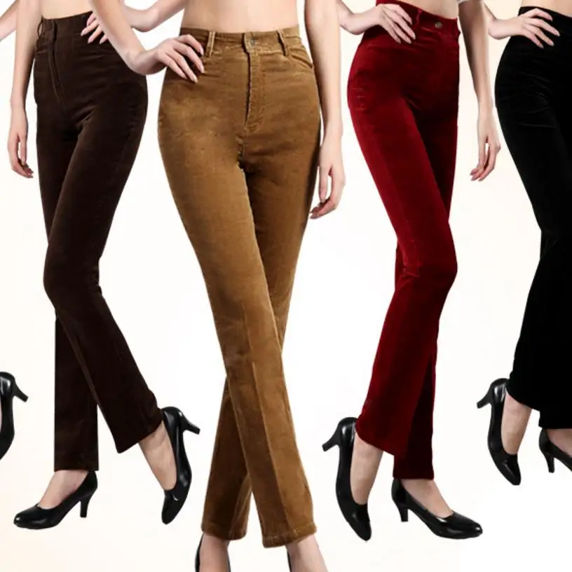 

Large size corduroy pants high waist women's pants casual pants autumn and winter straight