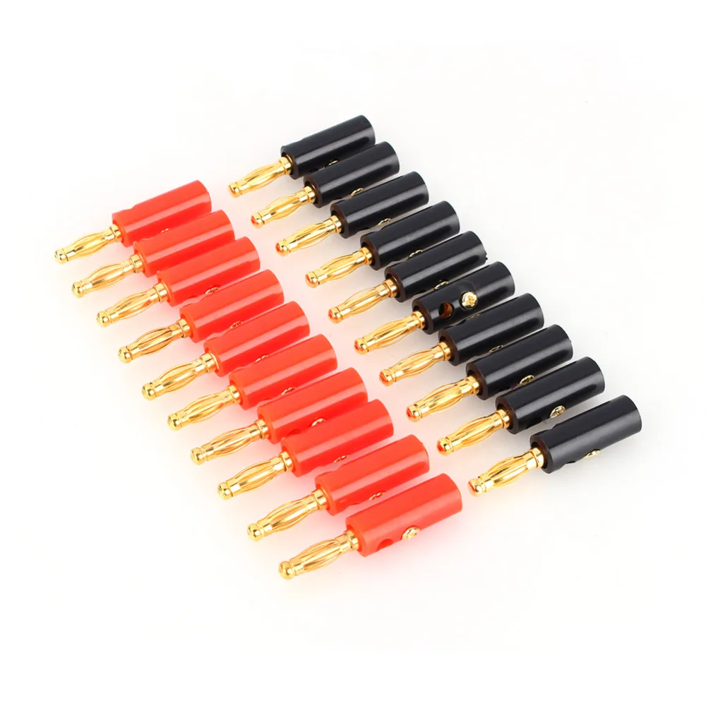 20 X 4mm Gold Plated Wire Cable Plug Connector