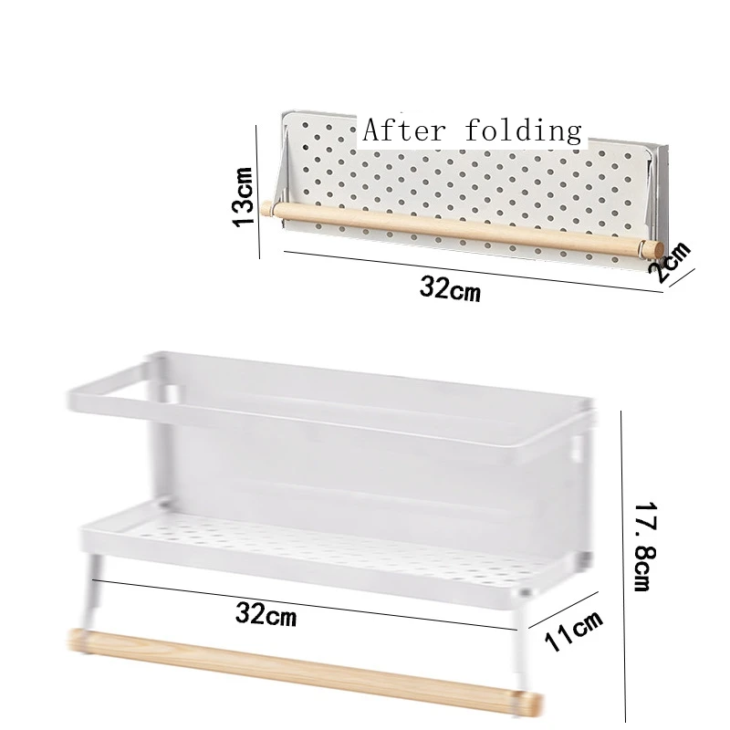 Магнитная полка для холодильника складной Железный деревянная полка для хранения холодильник Оловянная фольга бумажный держатель для полотенец Настенная вешалка кухонные аксессуары