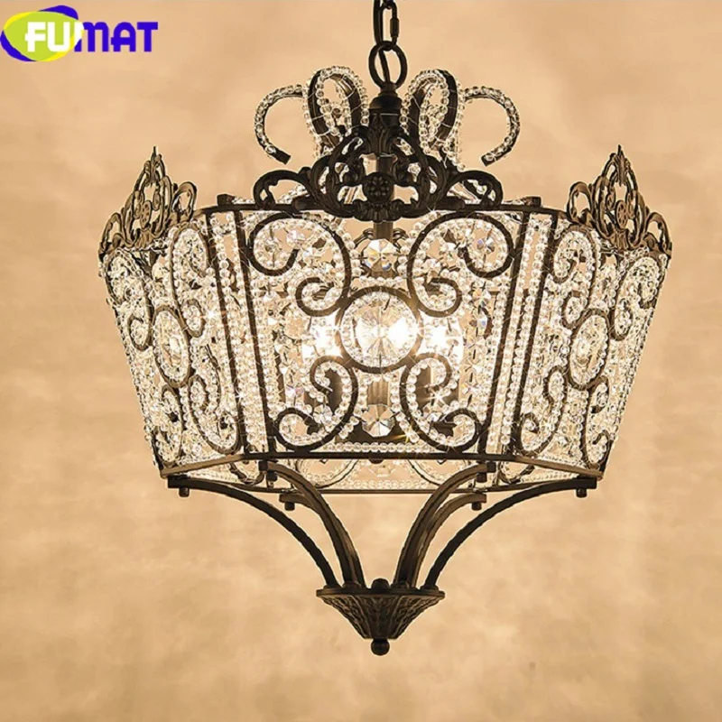 Кристальные подвесные лампы FUMAT Crystal K9 якорь корона Форма s Железный цветок
