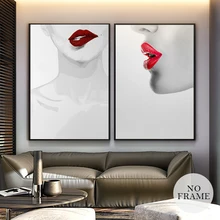 Современная Картина на холсте, сексуальная женщина, губы, плакат и печать, модная настенная художественная картина для гостиной, минималистичное украшение для дома