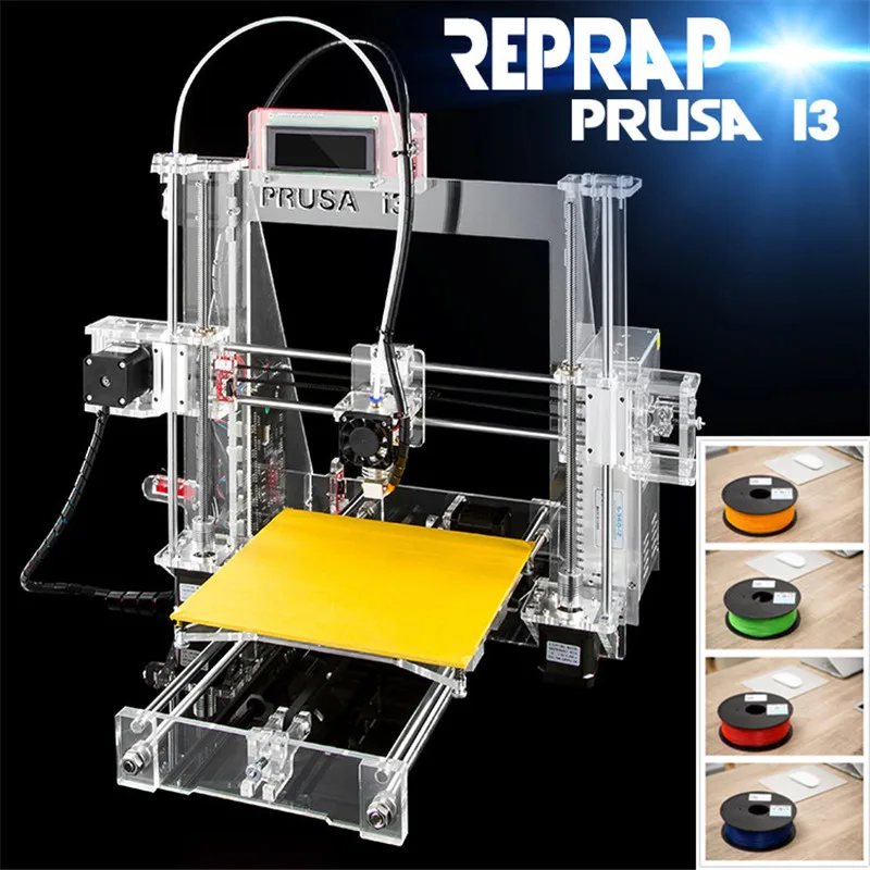  2016 3d printer DIY machine with CD 3d Printer+4KG Rolls + SD card as gift Brand New Reprep Prusa i3 