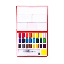 Новое поступление 24/36/48 Цвета Твердые акварельные Краски профессиональная Палетка с Краски щетка Портативный для татуажа, пигмент для мануального татуажа художественные принадлежности