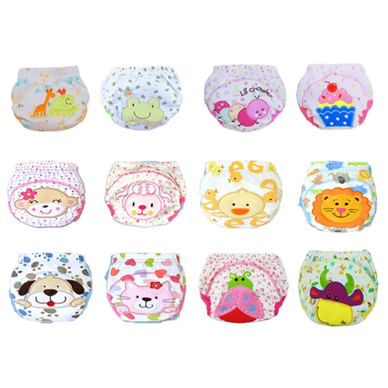 Baby Reusable Nappies Cloth Diaper Cartoon Washable Infants Baby Panties Nappy Changing Training Underwear Newborn Cloth Diaper