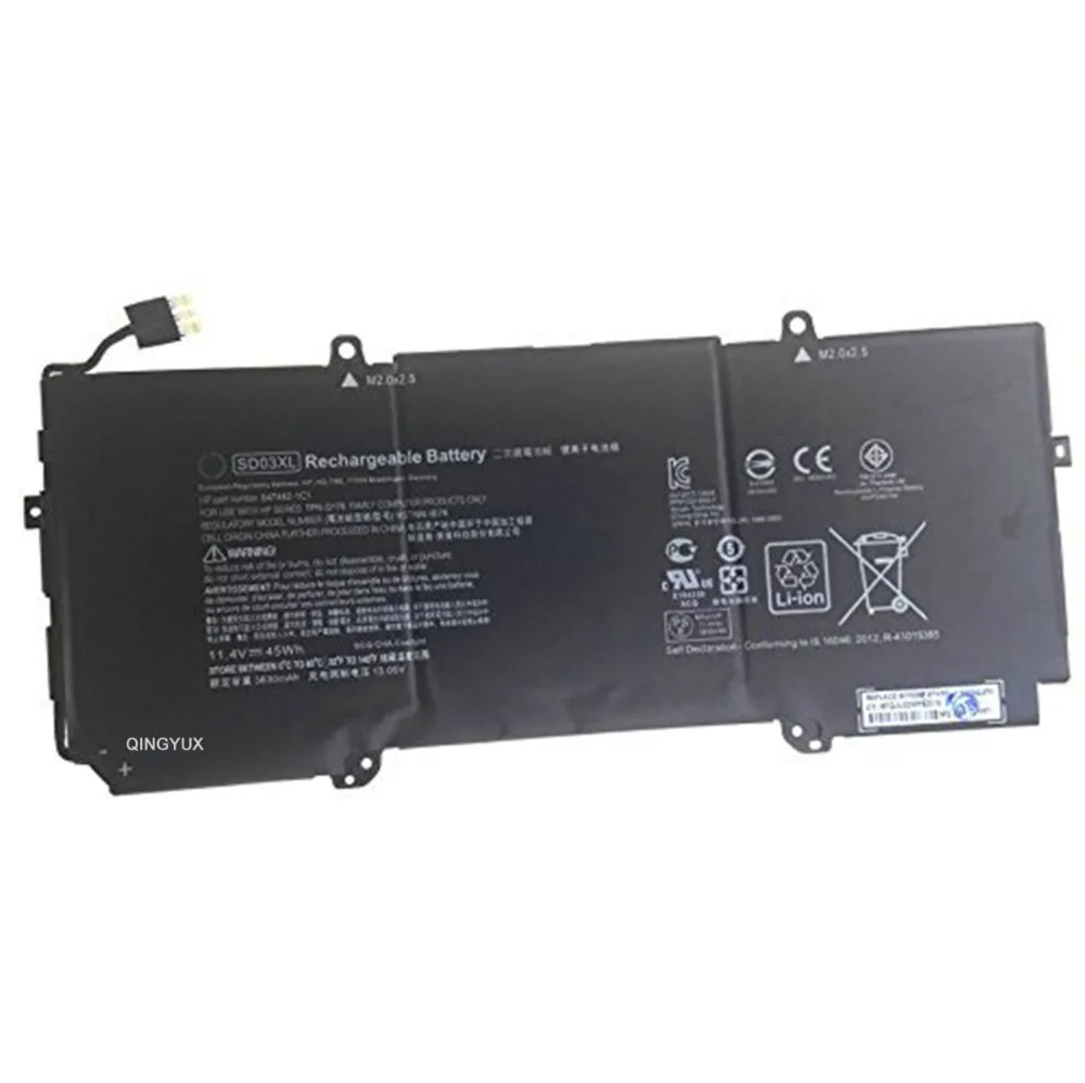 QINGYUX SD03XL 847462-1C1 HSTNN-IB7K TPN-Q176 Новый 11 4 V 45Wh Аккумулятор для ноутбука HP Chromebook 13 G1 Core m5 |