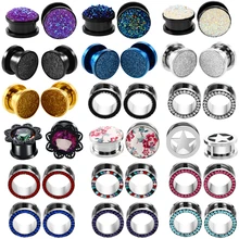 2 шт./лот Нержавеющая сталь уха Вилки и Туннели пирсинг уха Earlets резьбовое серьги расширитель штанги для уха тела ювелирные изделия-пирсинг