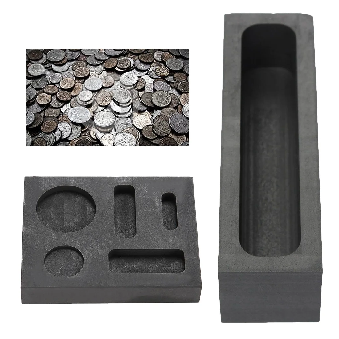 

Instrument Melting Graphite Crucible Silver Gold Melting Goove Metal Molds Crucible for Hit Casting Refining Scrap 1/2/3/5 Hole