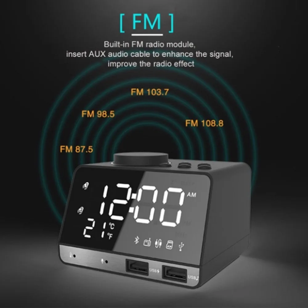 USB Wireless Smart Wireless Bluetooth Music Player Stereo Speaker LED