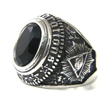 Поддержка Прямая поставка черный камень глаз кольцо 316L нержавеющая сталь ювелирные изделия Мода Горячая Распродажа кольцо