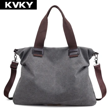 

KVKY Brand Fashion Canvas Women Handbags Large Capacity Lady Shoulder Messenger Bags Female Crossbody Bag Casual Tote Bag Bolsas