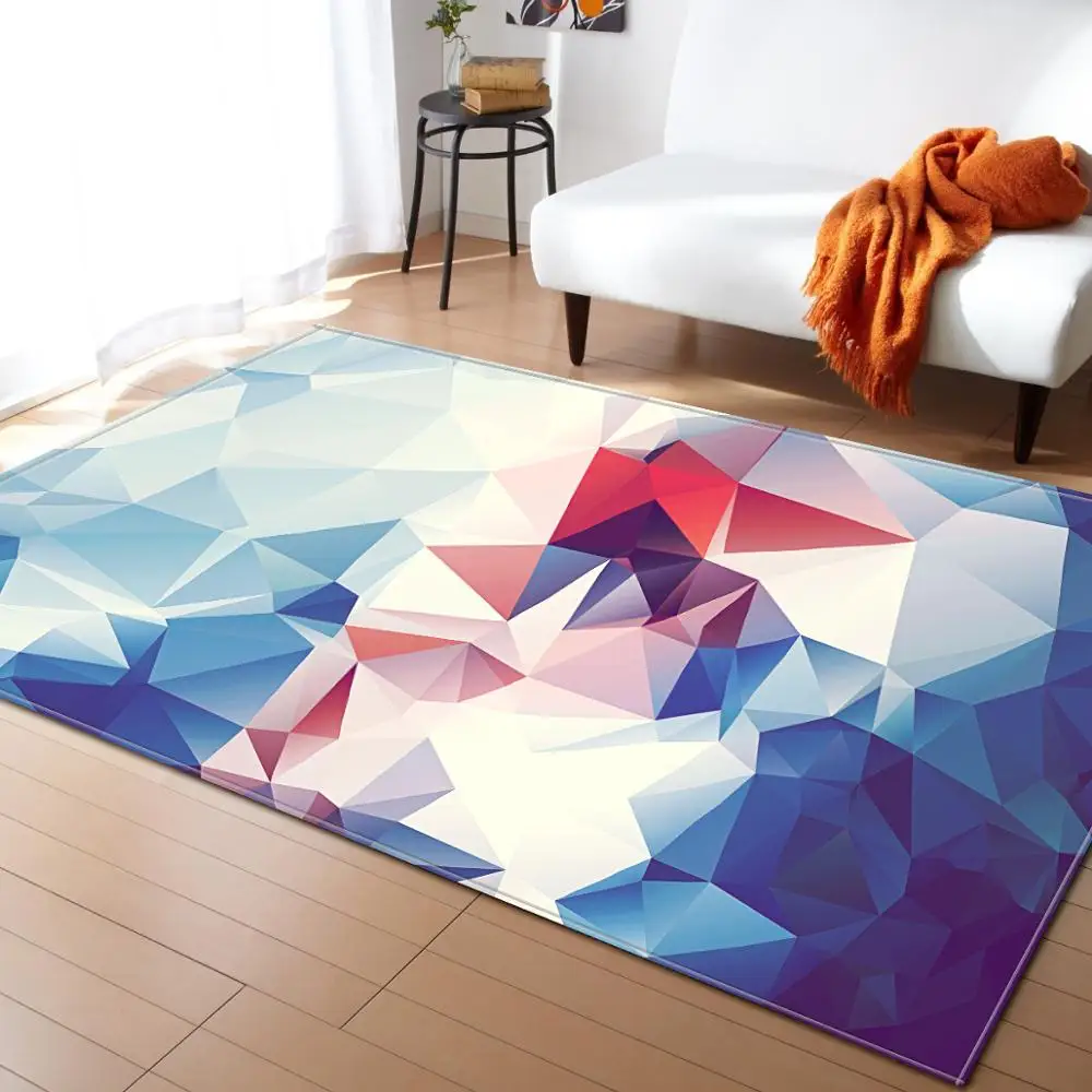 Modern Triangles shape Geometric Rug For Living Room Decor Carpet Floor ...