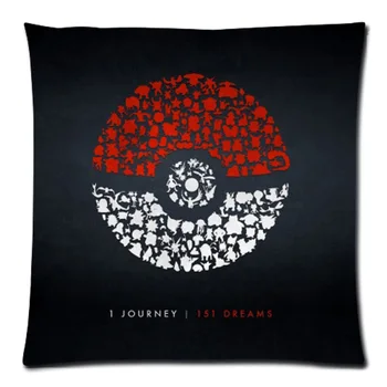 

Top 2016 Pokemon Go Decorative throw Pillow case Polyester Cushion Cover Creative decoration for Sofa Car 45X45cm Twin Side
