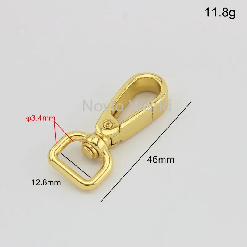 Wholesale 500pcs,4 colors accept mix color, 46*12.8mm 1/2 inch, metal buckle snap hook handbag lobster buckle swivel clasp hook