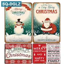 [SQ-DGLZ] счастливый год металлический знак бар стены/двери декор Счастливого Рождества оловянный Знак Домашний декор живопись таблички Рождественский подарок