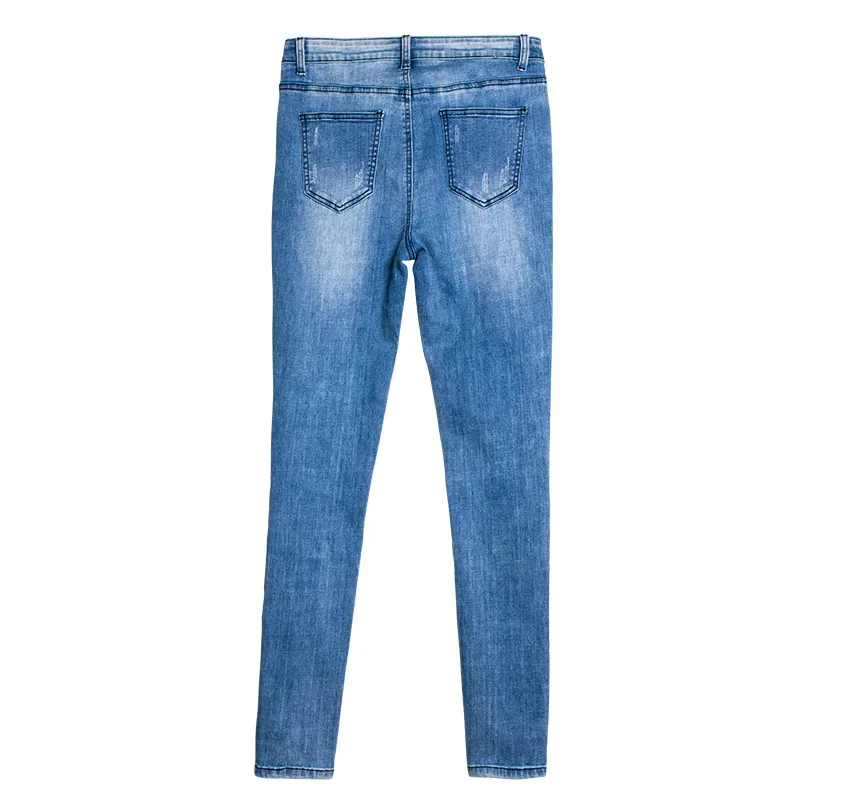Pearl Beaded Dihiasi Jeans High Waist 