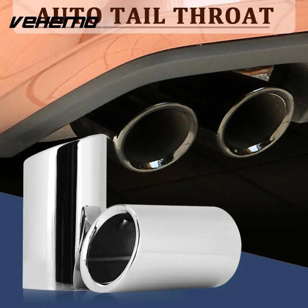 Vehemo 2PCS Chrome Stainless Steel font b Exhaust b font Pipe Air Outlet Pipe font b