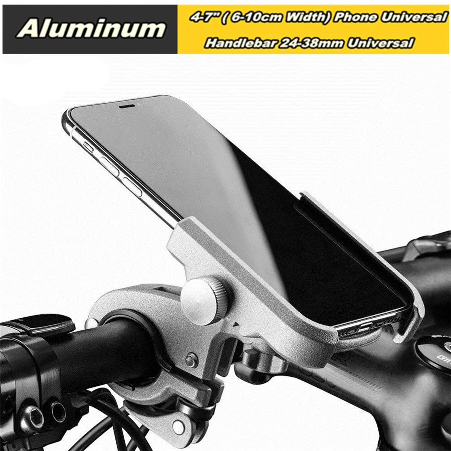 

Motorcycle CNC Aluminum Alloy Phone Holder Handlebar Bracket for 4-7 inch Phone Holder Universal Silver