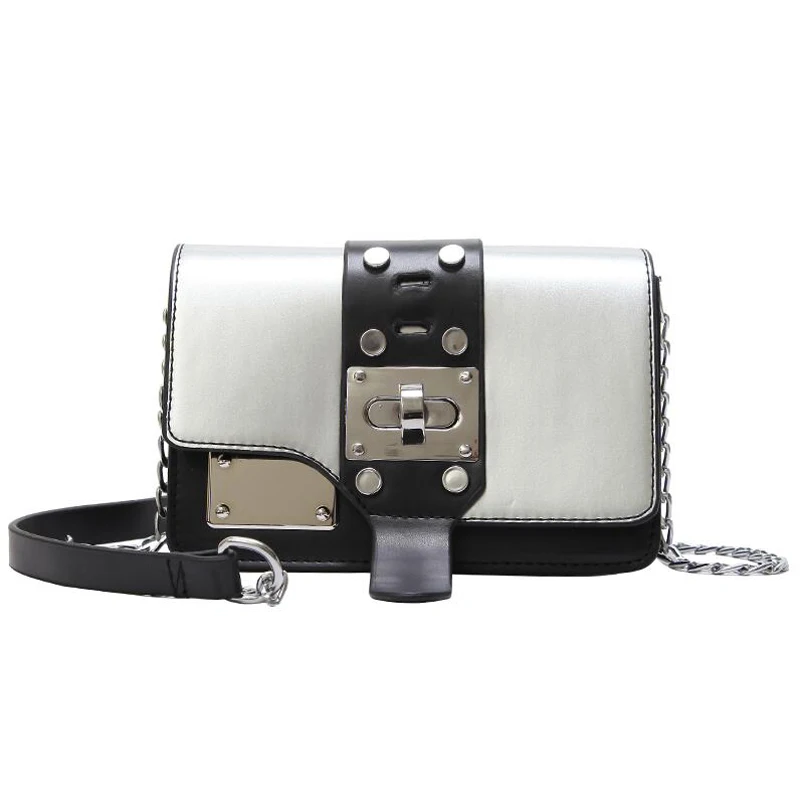 

2018 Style Crossbody Bags For Women Retro Minimalist Small Women Shoulder Bag Patent Leather Ladies Messenger Red/Black Bag