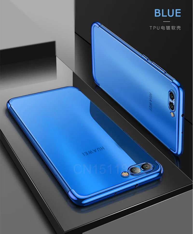 Soft Silicone For huawei p smart Case Slim plating transparent Protective Back cases For Huawei (11)