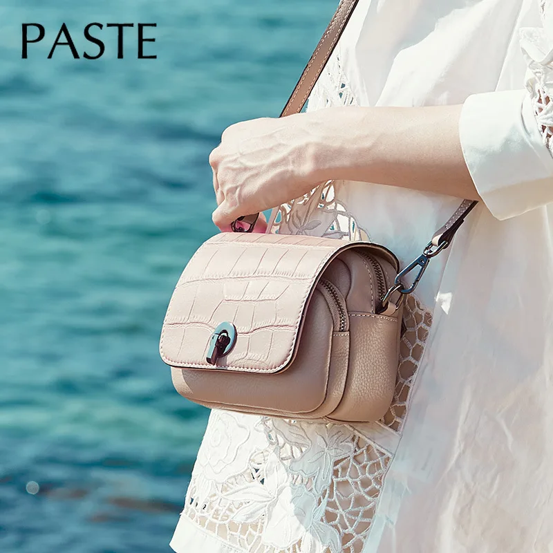 

Summer Fashion Small Genuine Cow Leather Crossbody Bag Crocodile Pattern Luxury Ladies Shoulder Messenger Bags Daily Purse