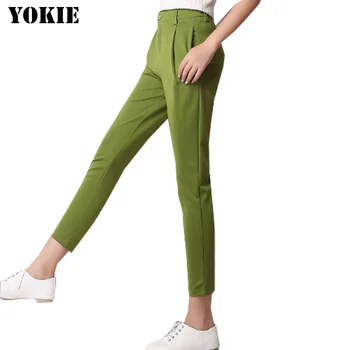 

Women harem pants pantalones mujer elastic high waist candy color cotton causal trousers women pants Plus size S-XXXL 4XL