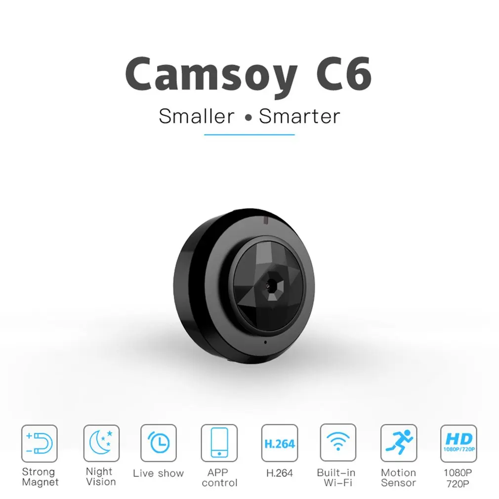 

720P Wifi Mini Camera Portable Wireless Camera C6 Night Vision P2P IR Webam Universal Home Video Recorder